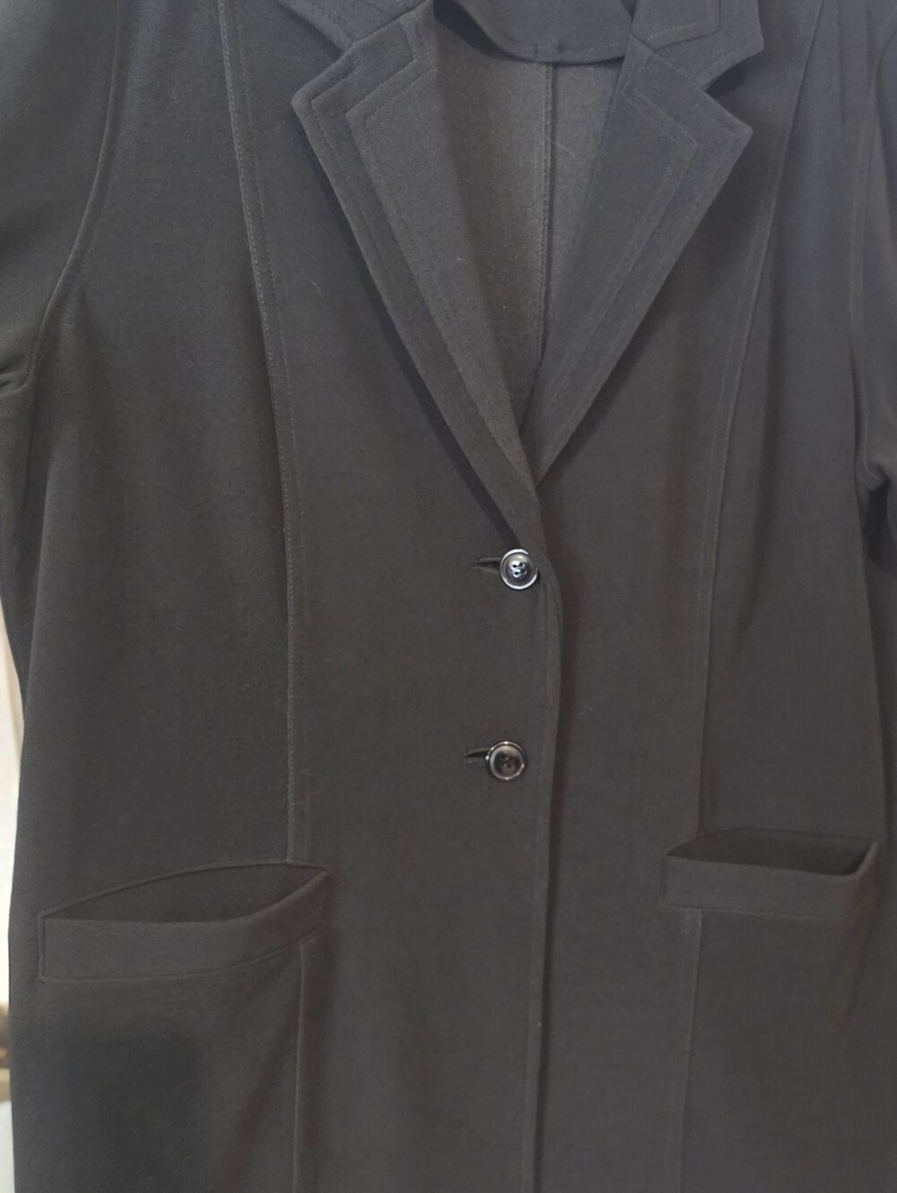 Coldwater Creek Black Boyfriend Knit Stretch Blazer Large